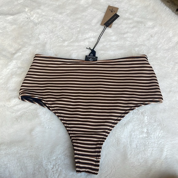 Free People Thrills high waisted stripe bikini bottom - Picture 3 of 6